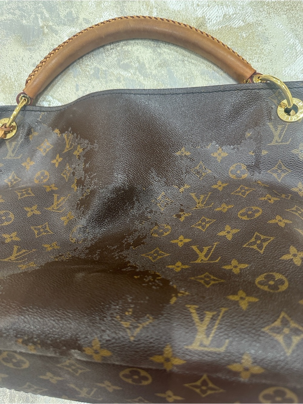 Louis Vuitton Monogram Canvas Top Handle Tote in Brown and Tan
